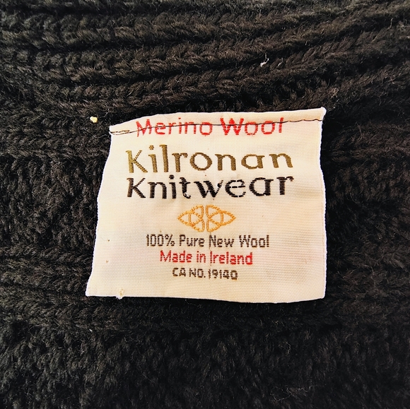 Kilronan Knit Wear XL Sweater Merino Wool XL Cable Dolman Sleeve Cardigan - Picture 3 of 11